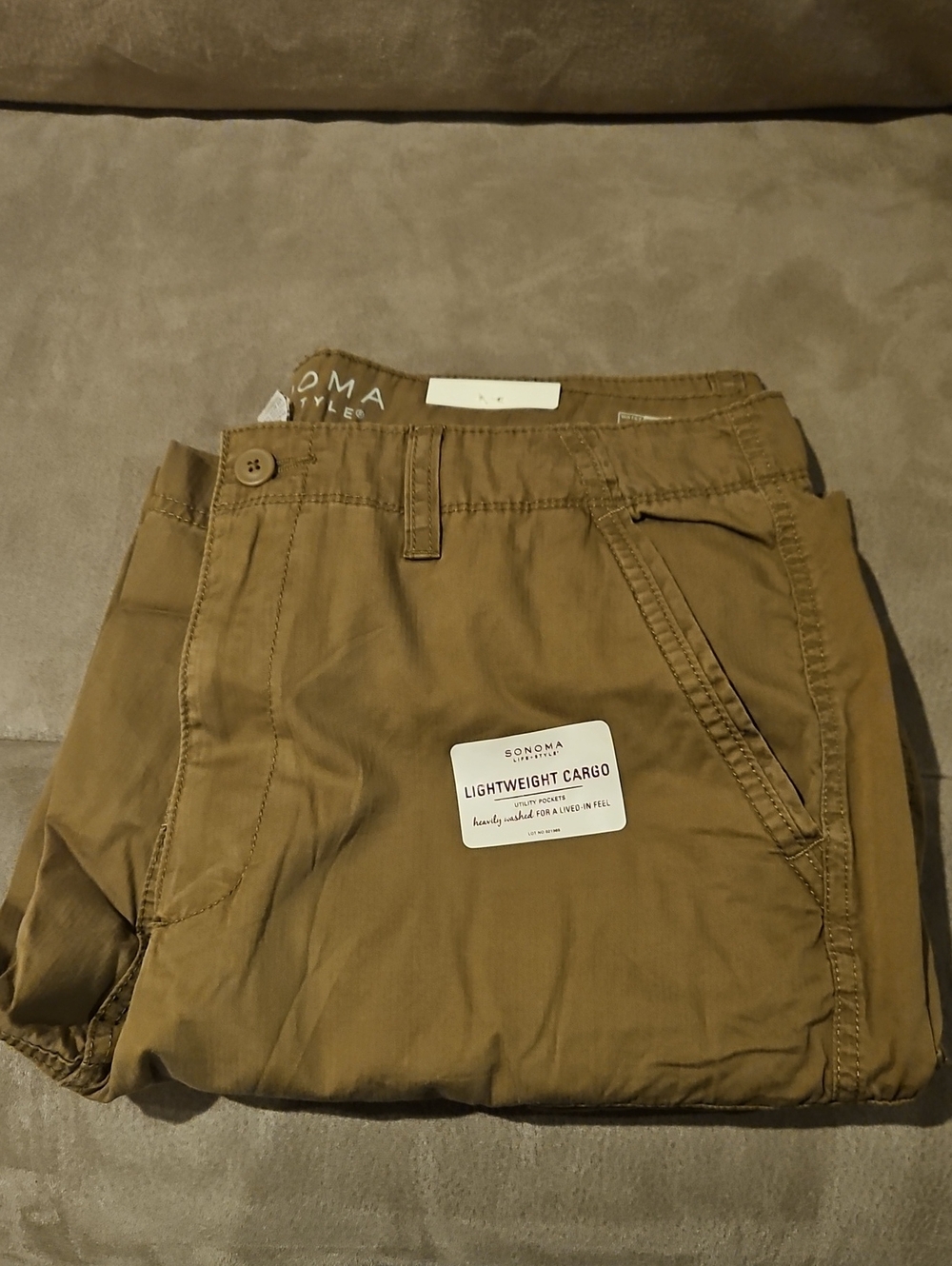 Sonoma Men's Lightweight Cargo Pants - Khaki Brown